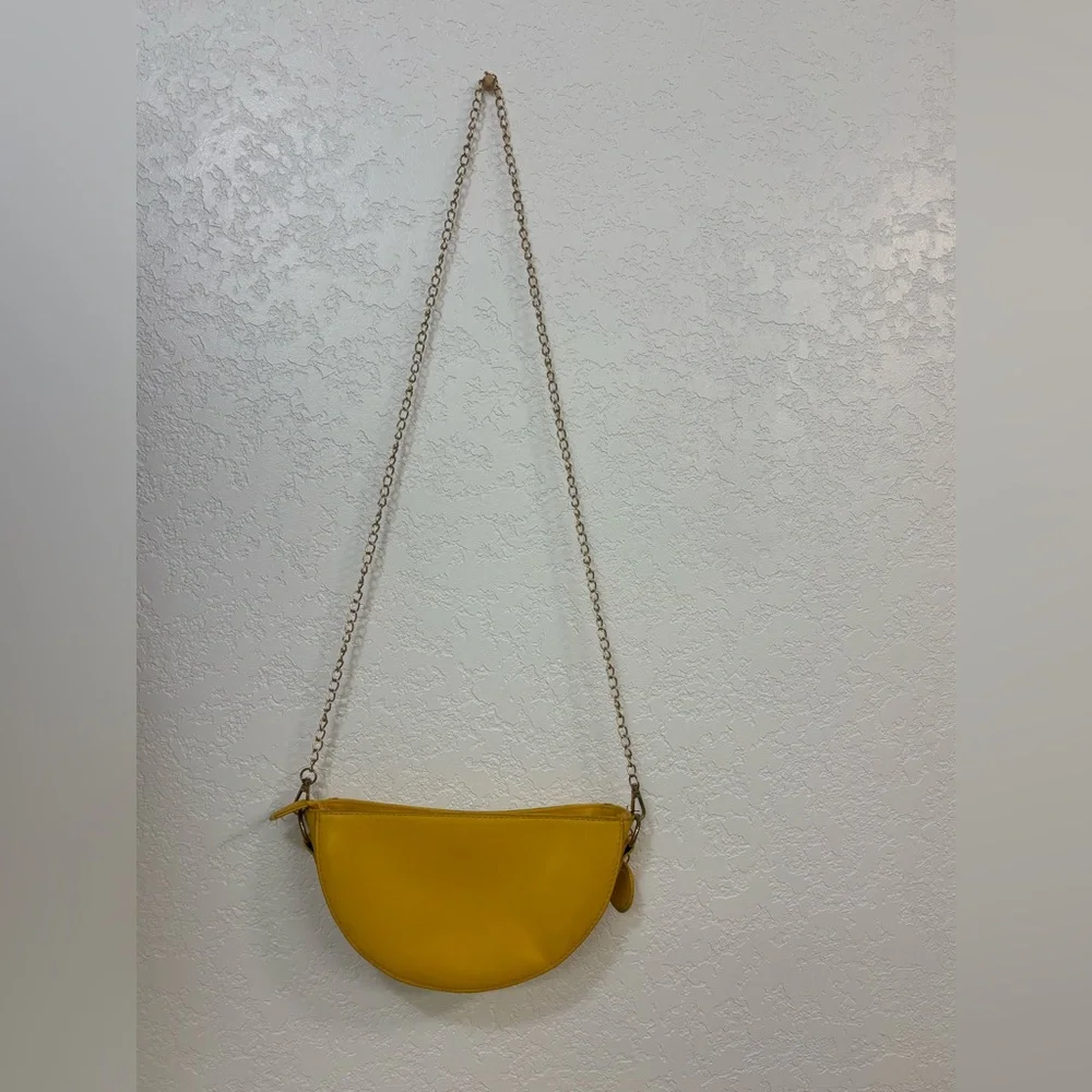 🍋 Women Lemon Slice Shape PU Leather Mini Cross Body Bag Shoulder Chain Bag - Picture 7 of 16